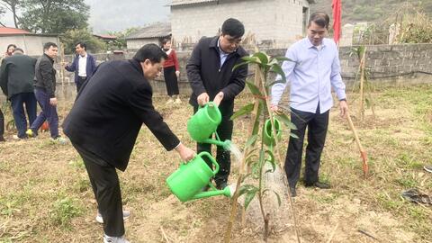 Trưởng Ban Nội chính Tỉnh ủy Hoàng Đình Phới dự Lễ phát động Tết trồng cây tại huyện Yên Minh