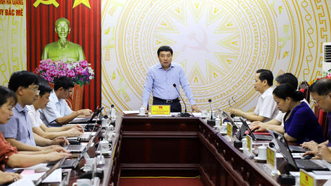 Phó Bí thư Tỉnh ủy Nguyễn Mạnh Dũng làm việc với BTV Huyện ủy Bắc Mê