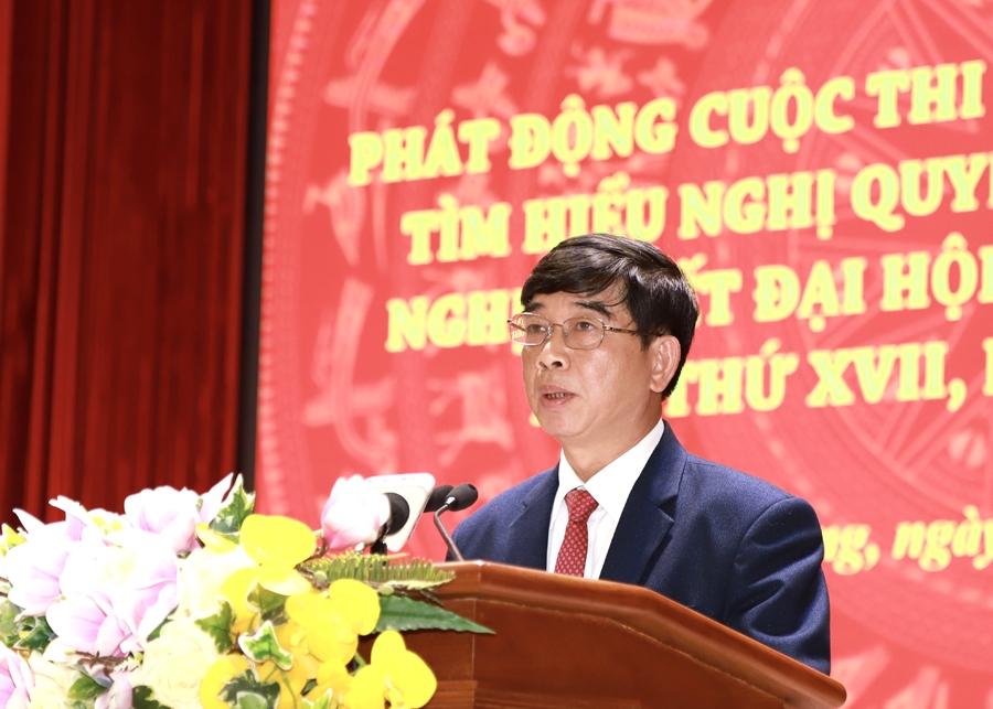 Bí thư Đảng ủy Khối Cơ quan - doanh nghiệp tỉnh phát biểu hưởng ứng cuộc thi