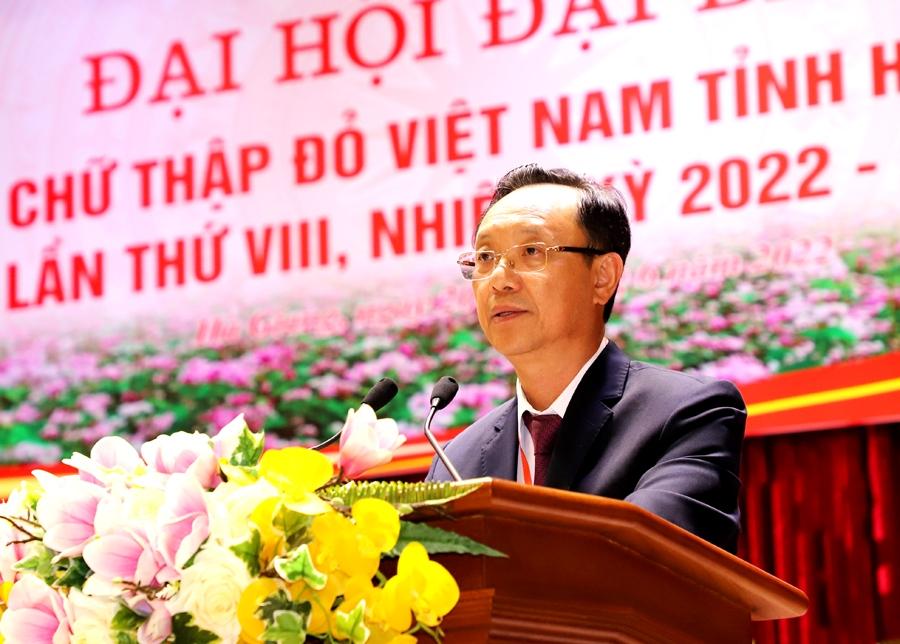 Đồng chí Thào Hồng Sơn, Phó Bí thư Thường trực Tỉnh ủy, Chủ tịch HĐND tỉnh phát biểu tại Đại hội.