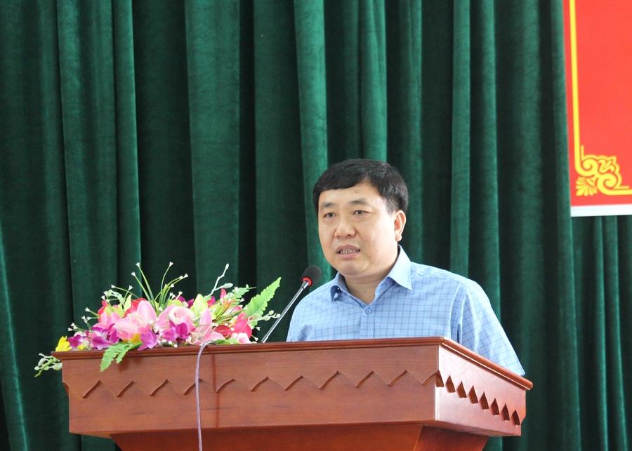 Đồng chí Nguyễn Mạnh Dũng, Phó Bí thư Tỉnh ủy – Chủ tịch Hội đồng phát biểu tại buổi làm việc.