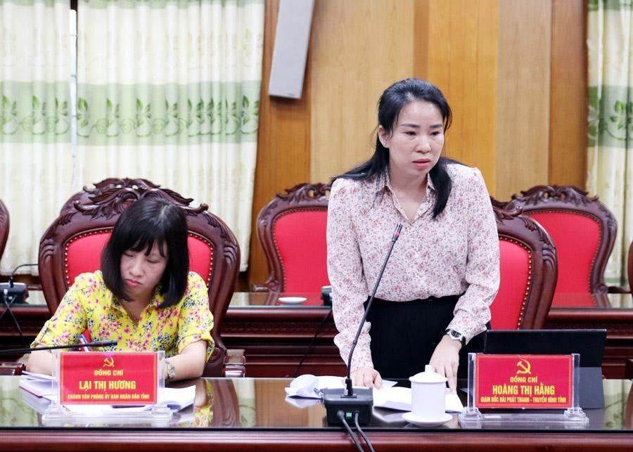 Giám đốc Đài Phát thanh – Truyền hình tỉnh Hoàng Thị Hằng trao đổi các giải pháp truyền thông đối ngoại để quảng bá hình ảnh Hà Giang đến bạn bè trong nước và quốc tế.