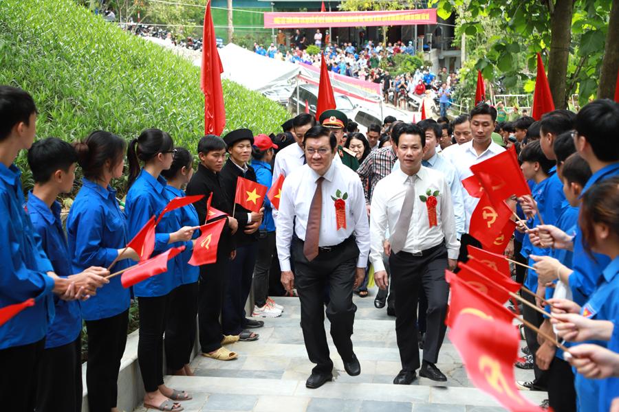 Nguyên Chủ tịch nước Trương Tấn Sang tới dự Lễ Khánh thành Công trình bảo tồn, tôn tạo Căng Bắc Mê
