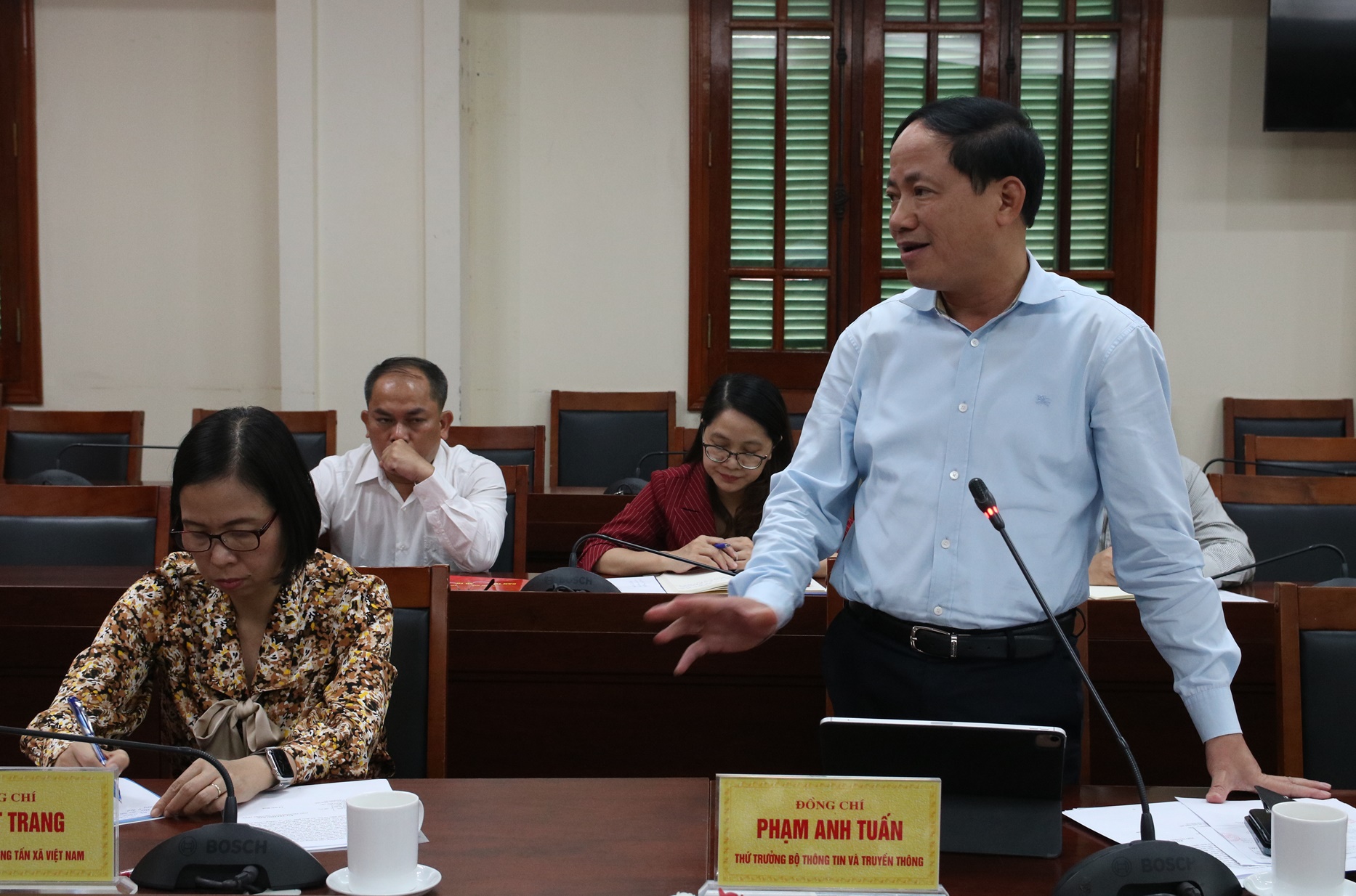 Đồng chí Phạm Anh Tuấn, Thứ trưởng Bộ Thông tin và Truyền thông phát biểu tại Hội nghị.