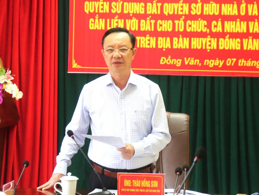 Phó Bí thư Thường trực Tinh ủy, Chủ tịch HĐND tỉnh Thào Hồng Sơn kết luận tại buổi giám sát.