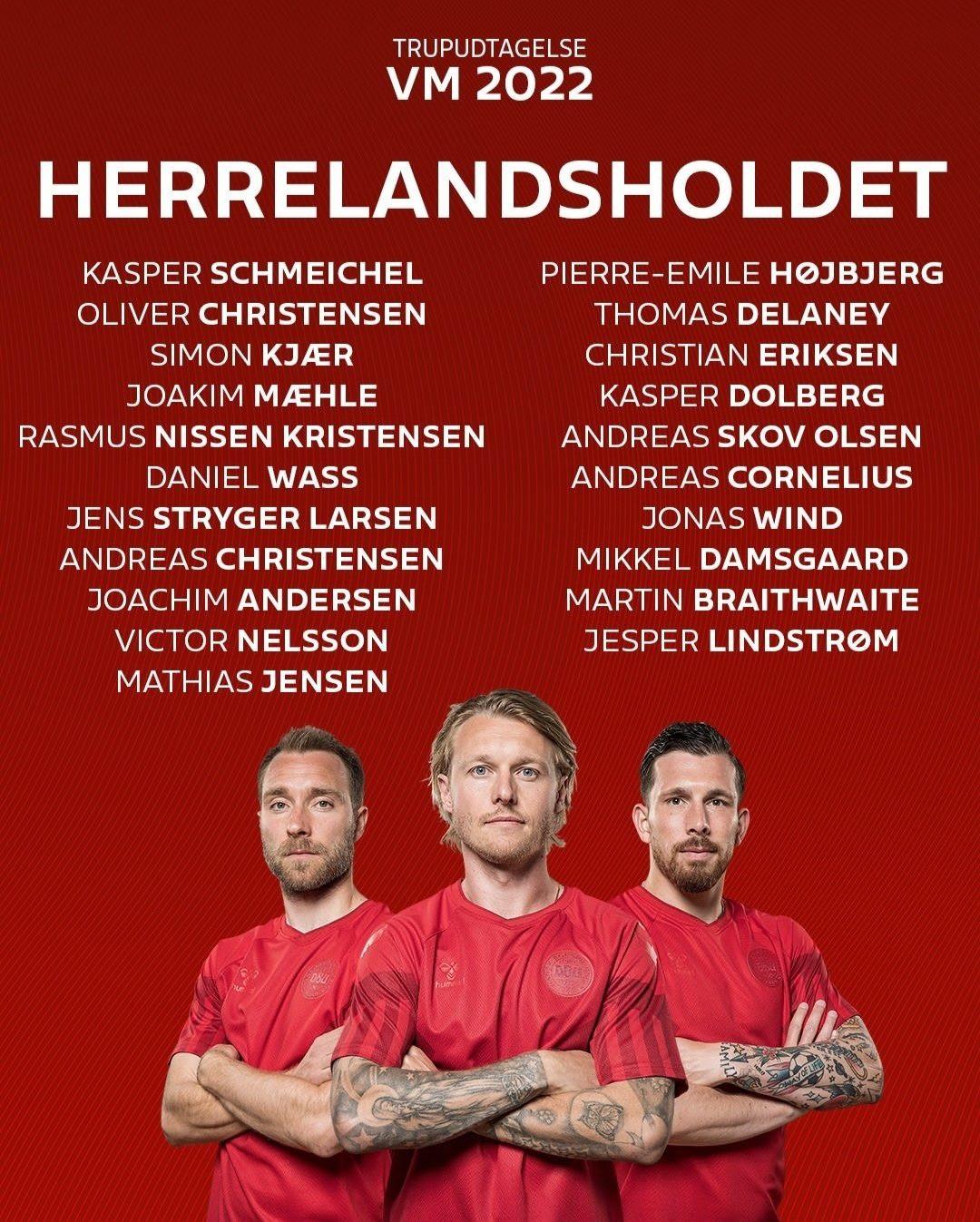 Danh sách tuyển Đan Mạch