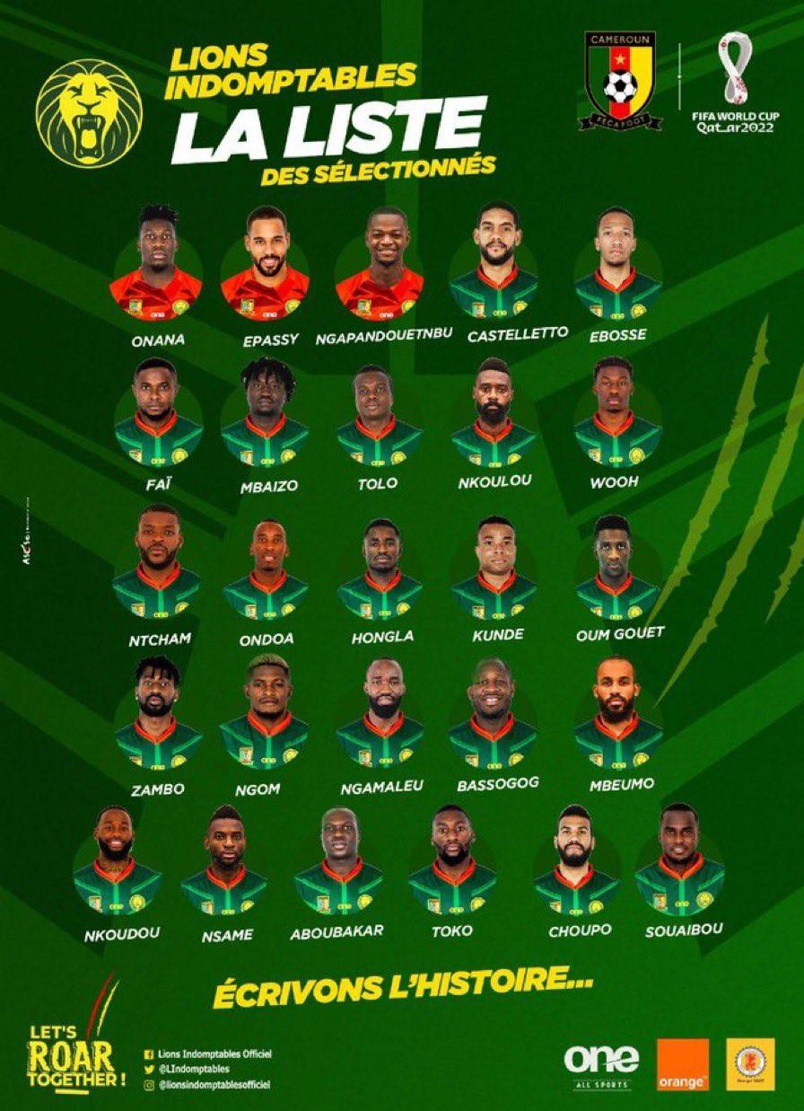 Danh sách tuyển Cameroon
