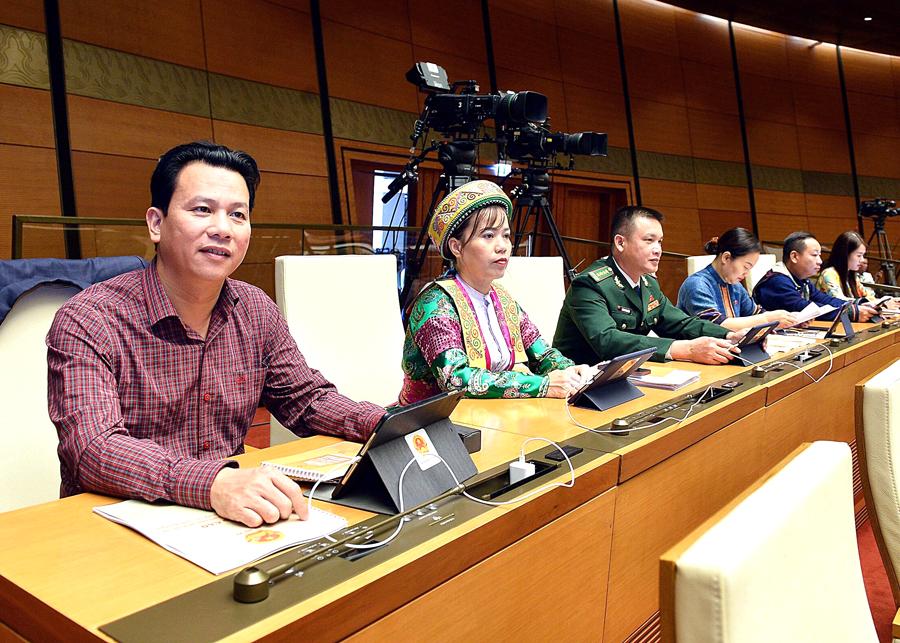 Đoàn ĐBQH tỉnh Hà Giang tại kỳ họp. Ảnh: CTV