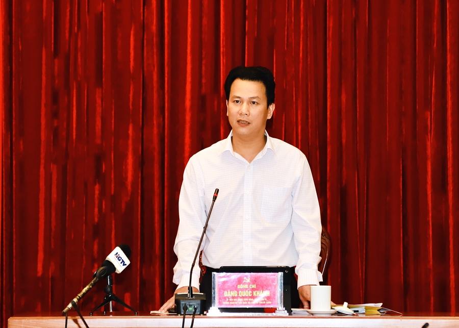 Bí thư Tỉnh ủy Đặng Quốc Khánh phát biểu tại phiên họp