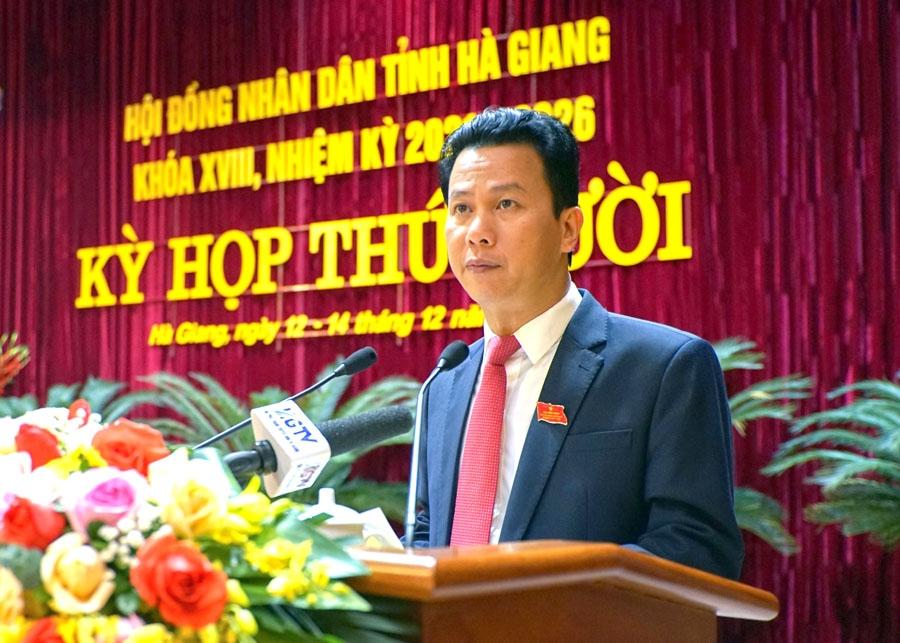 Bí thư Tỉnh ủy Đặng Quốc Khánh phát biểu chỉ đạo tại kỳ họp.