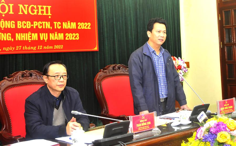 Bí thư Tỉnh ủy Đặng Quốc Khánh phát biểu tại hội nghị.