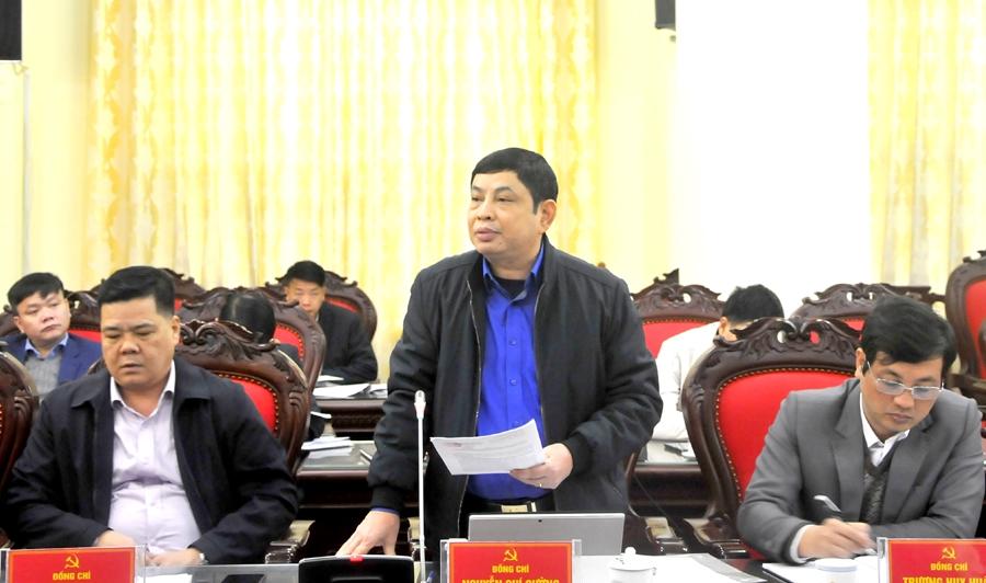 Chánh Thanh tra tỉnh Nguyễn Chí Cường báo cáo công tác thanh tra, kiểm tra của ngành trong năm 2022.