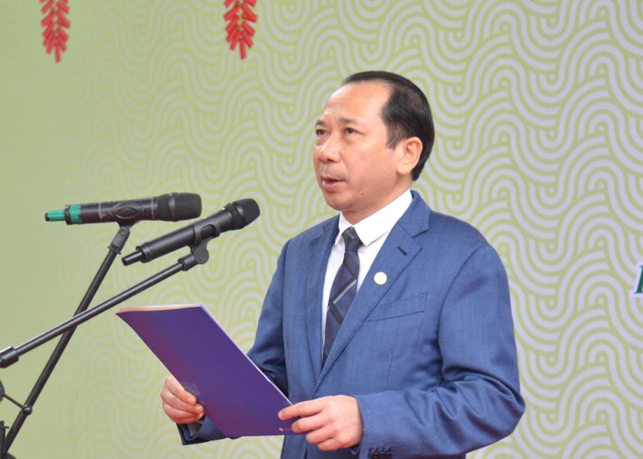 Phó Chủ tịch UBND tỉnh Trần Đức Quý phát biểu tại Hội Báo Hà Giang Xuân Quý Mão 2023
