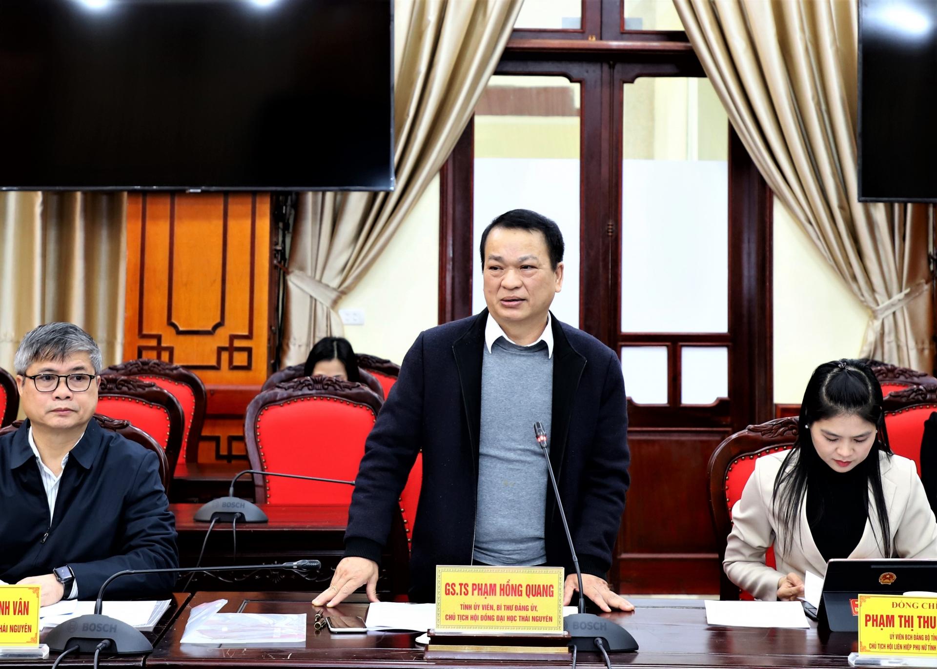 GS.TS Phạm Hồng Quang phát biểu tại buổi làm việc.