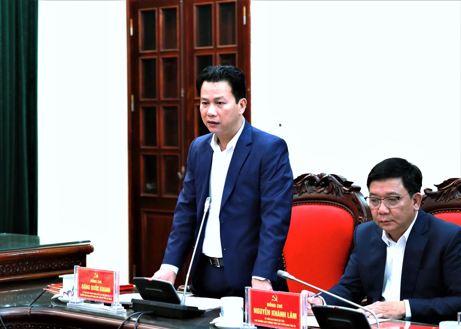 Bí thư Tỉnh ủy Đặng Quốc Khánh phát biểu tại buổi ký kết.