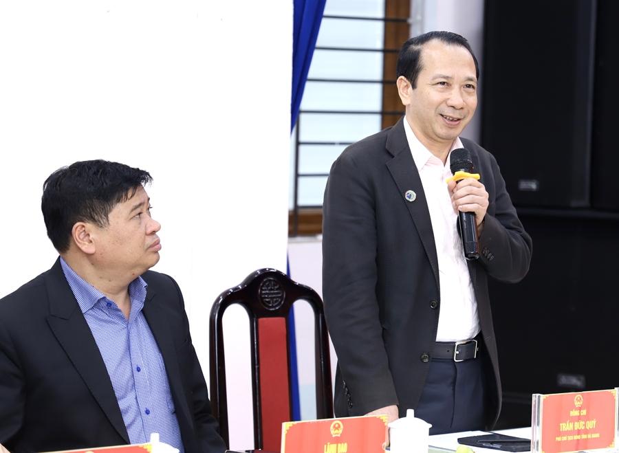 Phó Chủ tịch UBND tỉnh Trần Đức Quý phát biểu tại hội nghị