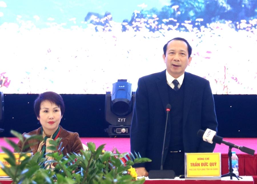 Phó Chủ tịch UBND tỉnh Trần Đức Quý phát biểu tại hội nghị
