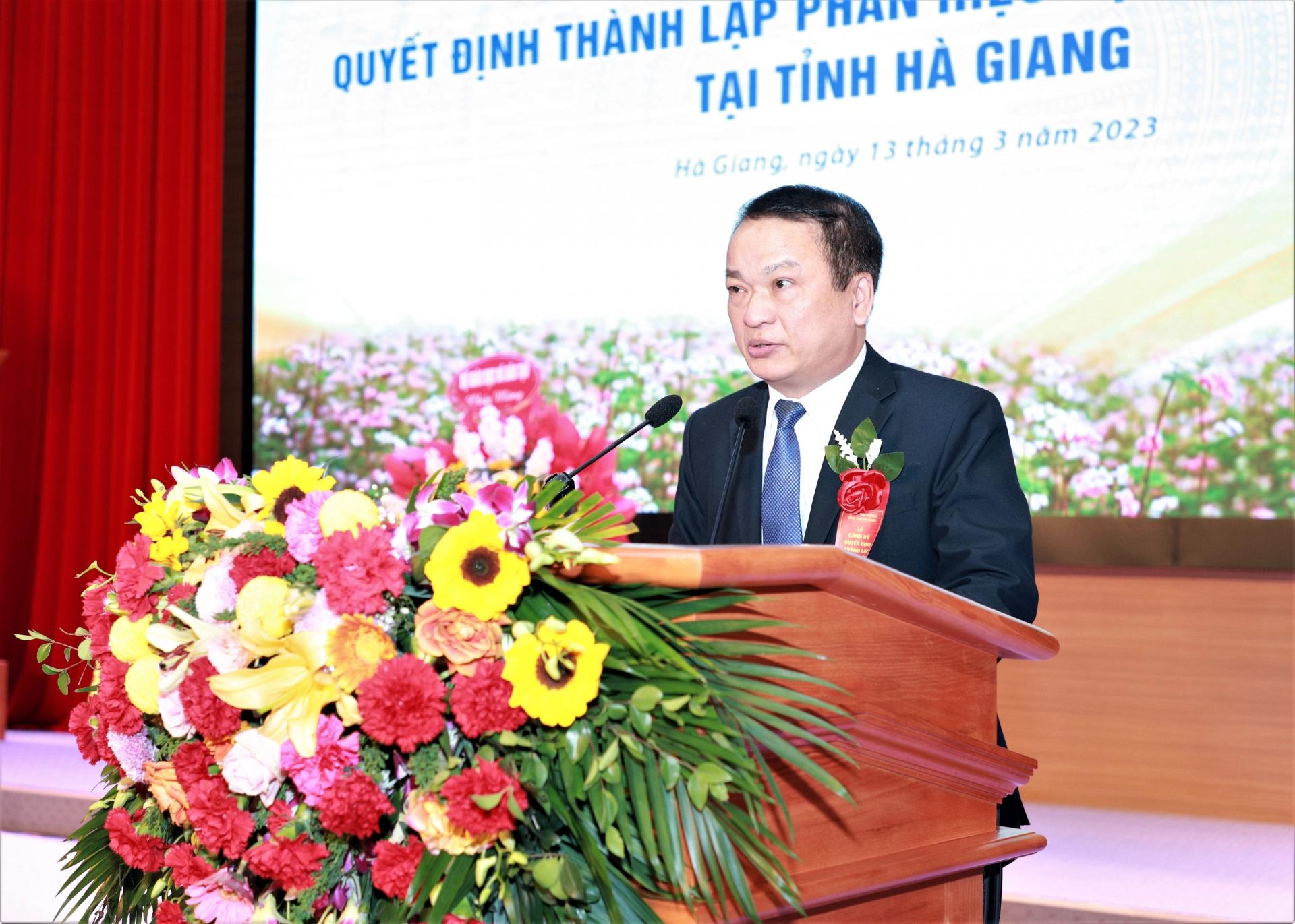 Giáo sư, Tiến sỹ Phạm Hồng Quang, Chủ tịch Hội đồng Đại học Thái Nguyên phát biểu tại buổi lễ.