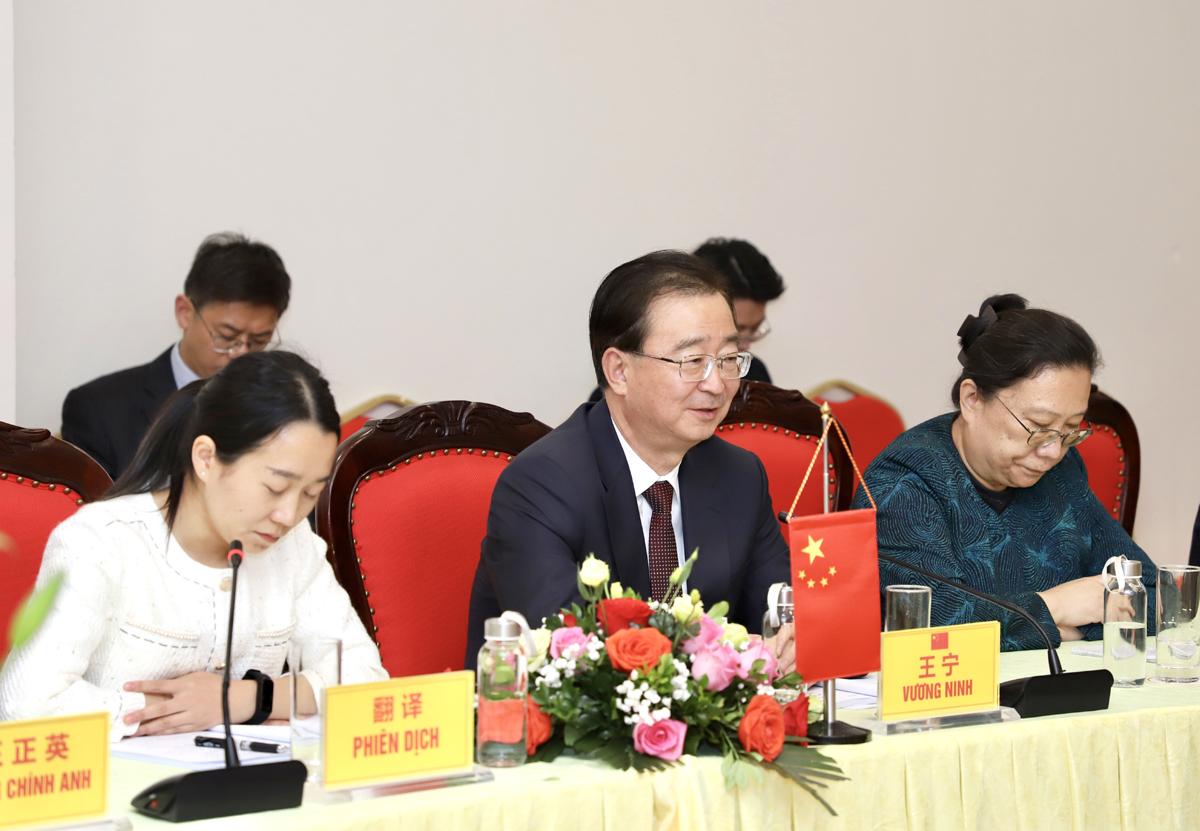 Bí thư Tỉnh ủy Vân Nam Vương Ninh phát biểu tại buổi hội kiến
