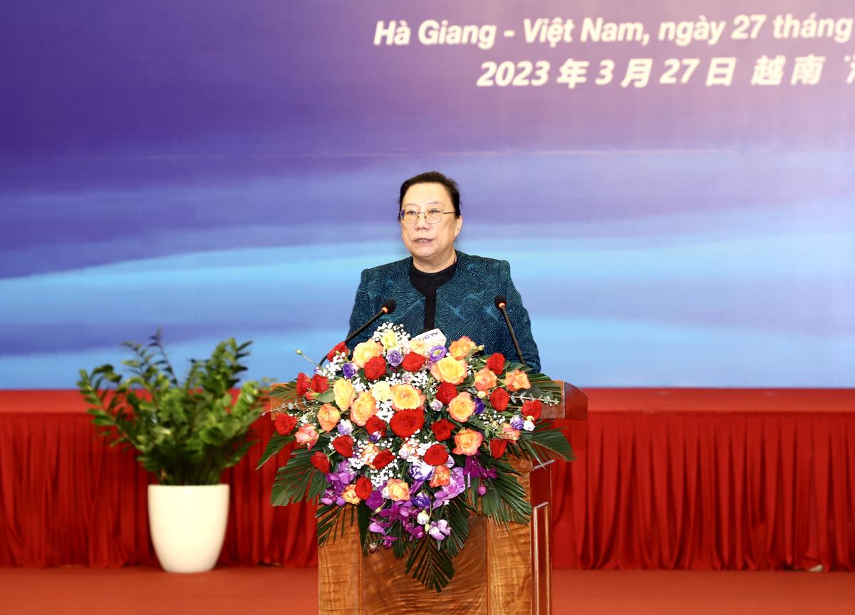 Bà Hy Tệ, Tham tán Đại sứ quán Trung Quốc tại Việt Nam phát biểu