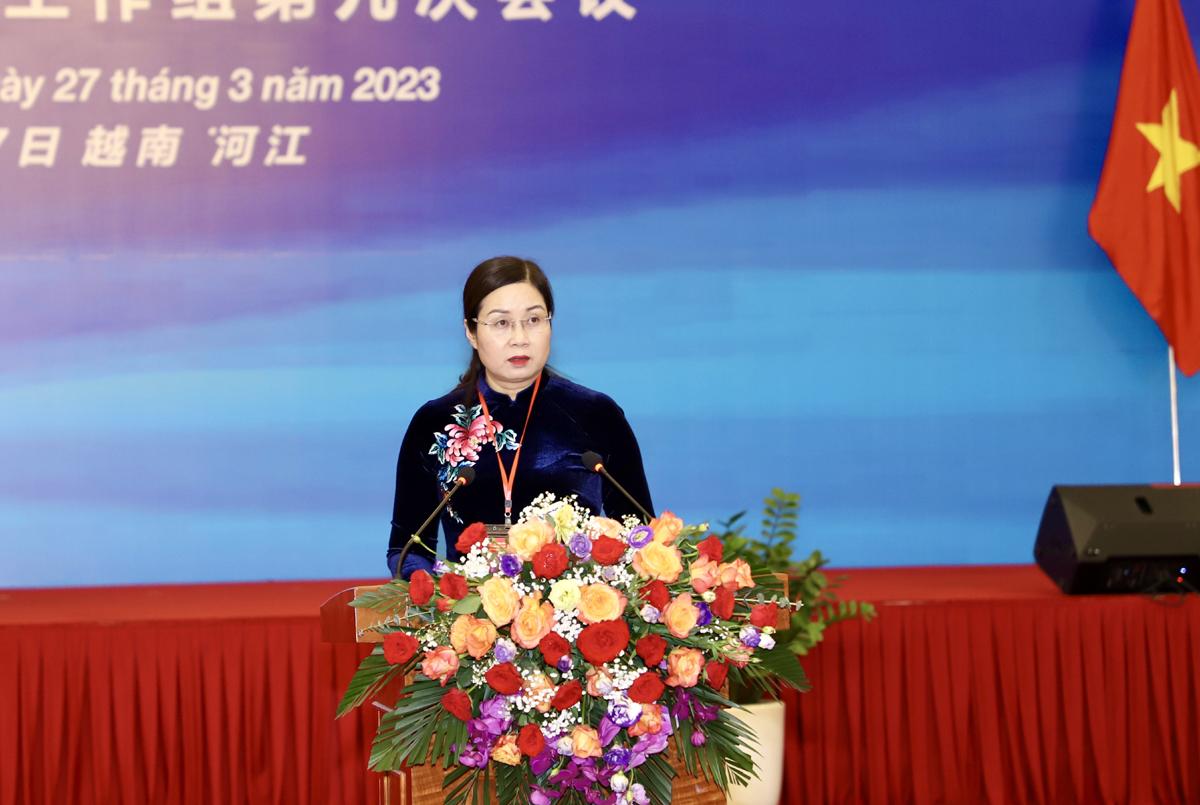 Phó Chủ tịch UBND tỉnh Hà Thị Minh Hạnh phát biểu tại phiên họp