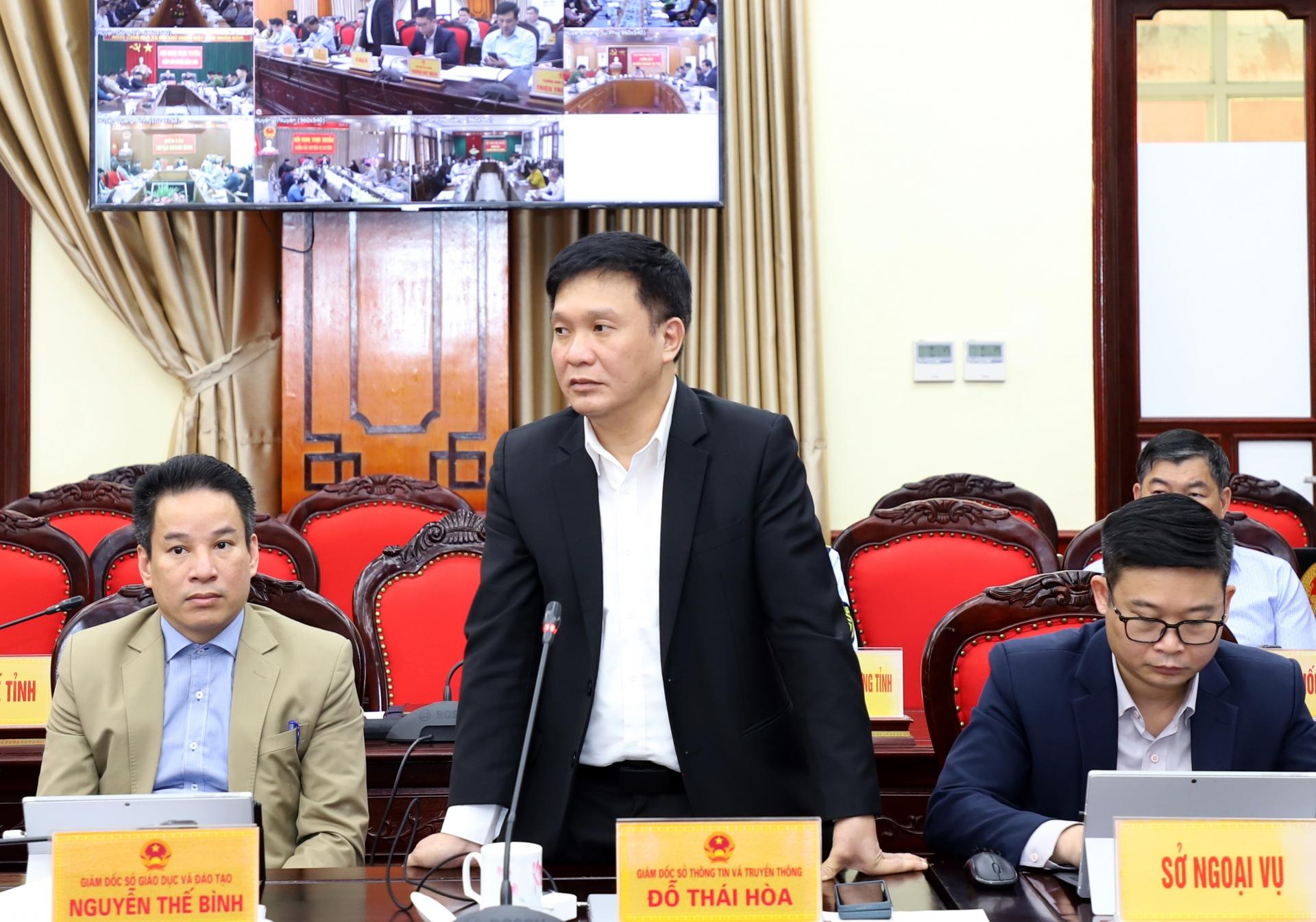 Giám đốc Sở Thông tin và Truyền thông Đỗ Thái Hòa đề nghị các sở, ngành phối hợp triển khai công tác chuyển đổi số chuyên ngành một cách chặt chẽ, hiệu quả.