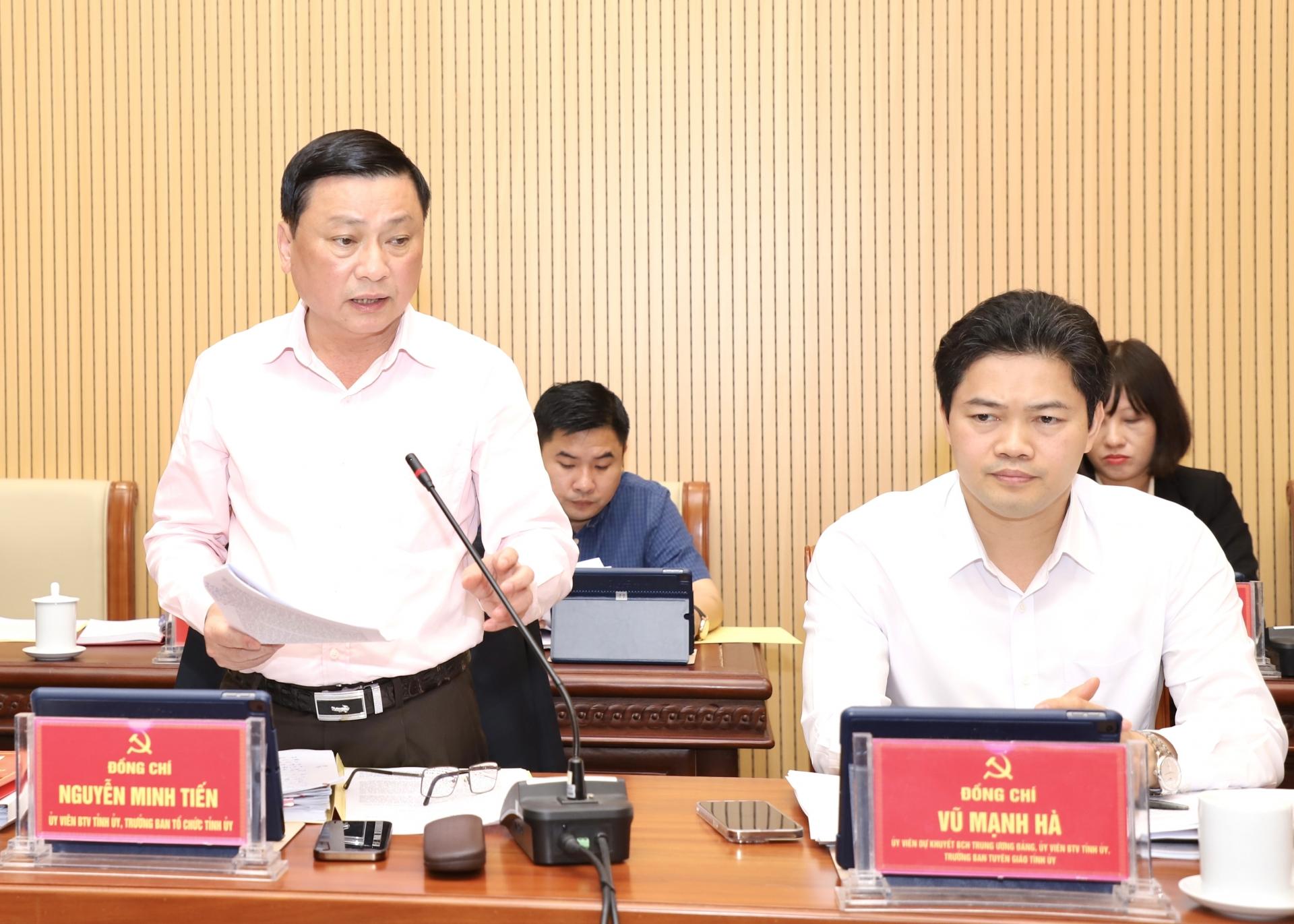 Trưởng ban Tổ chức Tỉnh ủy Nguyễn Minh Tiến đề xuất giải pháp nâng cao chất lượng công vụ