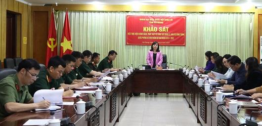 Phó Trưởng Đoàn ĐBQH tỉnh Lý Thị Lan chủ trì buổi khảo sát