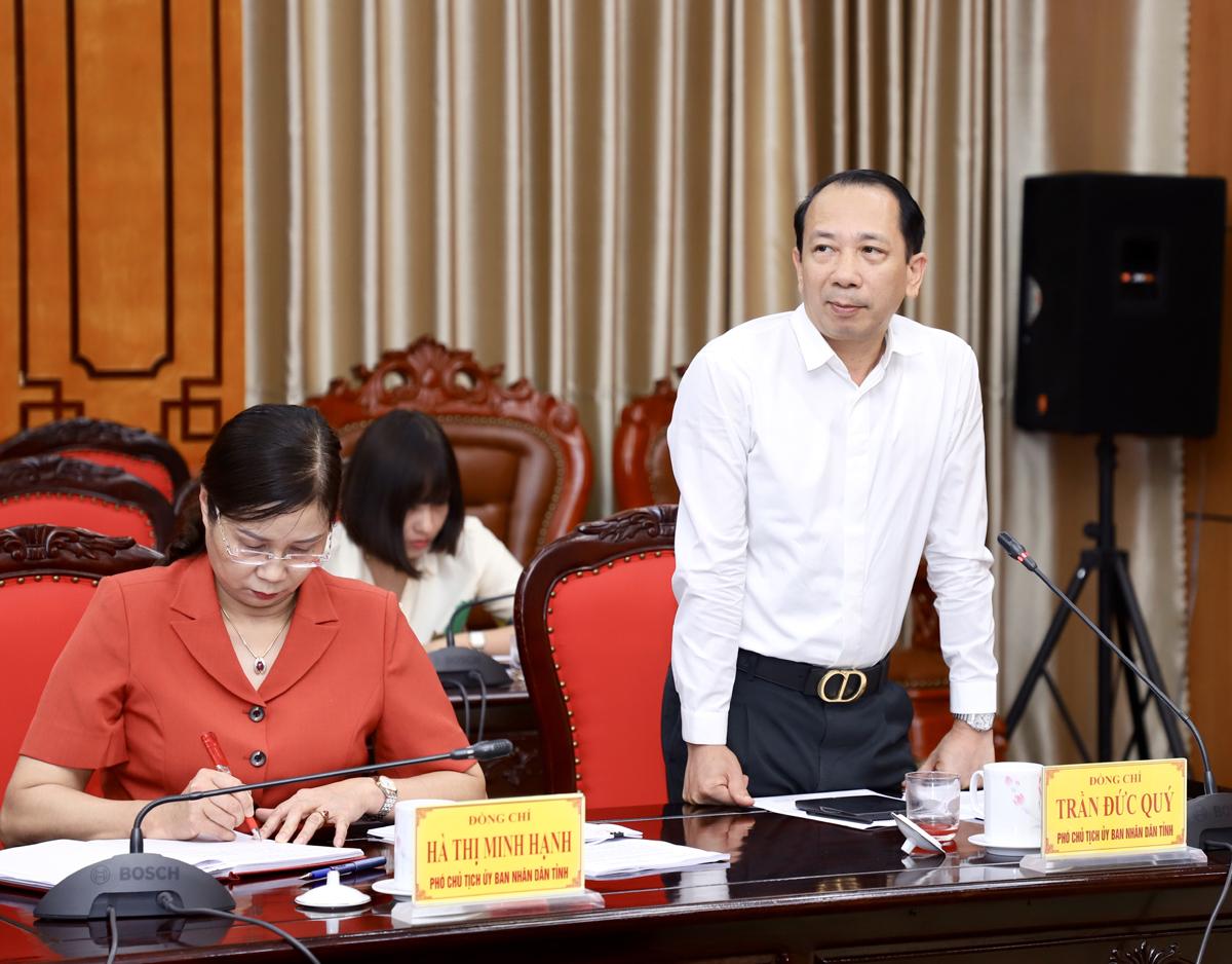 Phó Chủ tịch UBND tỉnh Trần Đức Quý phát biểu tại phiên họp