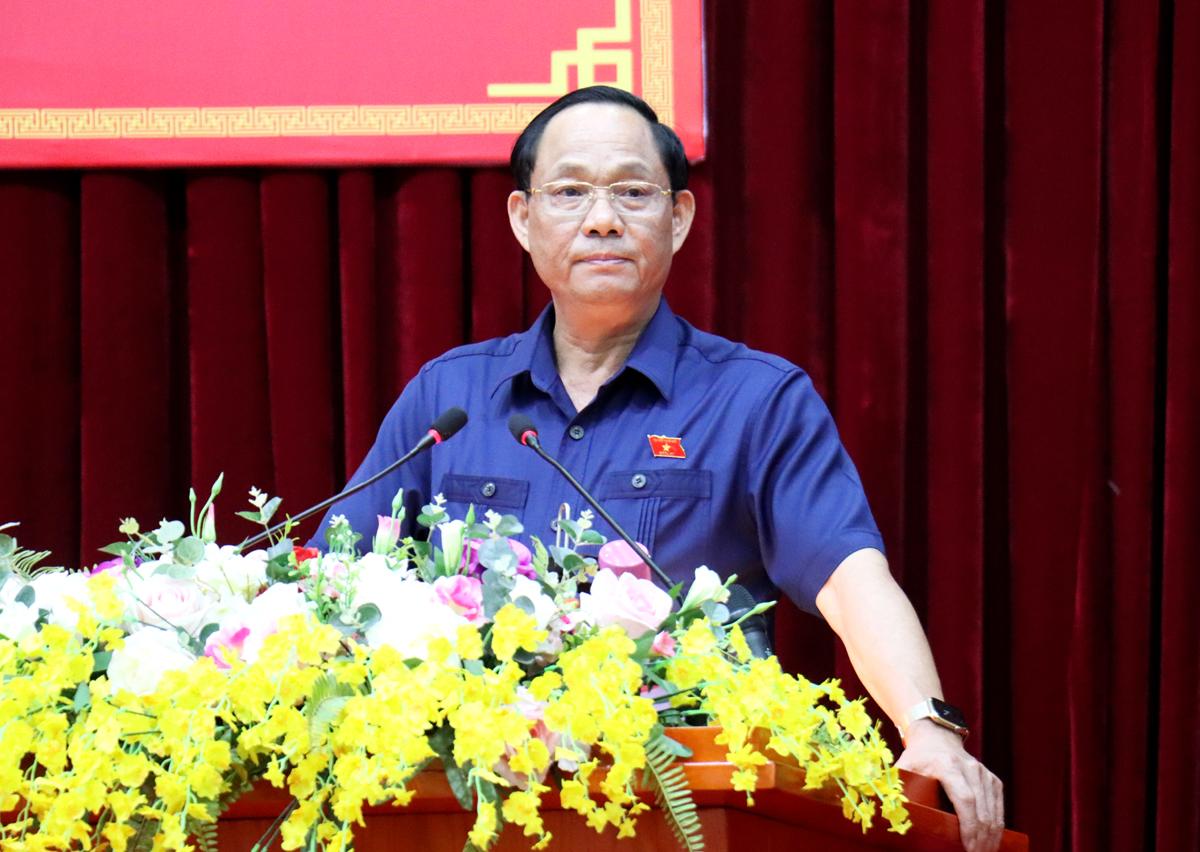 Thượng tướng Trần Quang Phương, Phó Chủ tịch Quốc hội kết luận buổi giám sát tại huyện Vị Xuyên.
