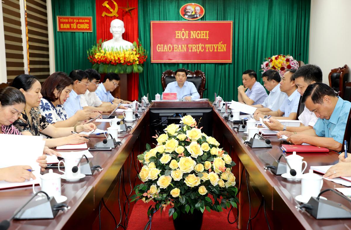 Quyền Bí thư Tỉnh ủy chủ trì hội nghị tại điểm cầu Hà Giang.