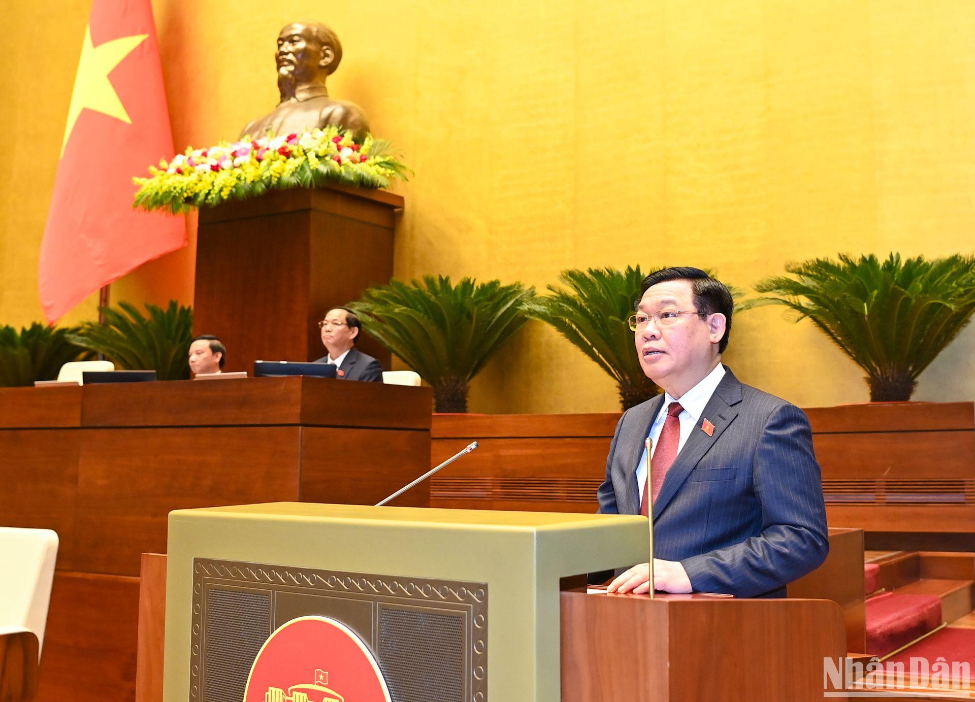 Chủ tịch Quốc hội Vương Đình Huệ phát biểu khai mạc Kỳ họp.