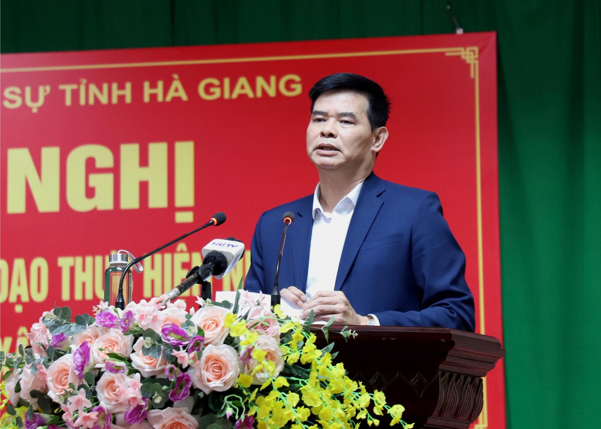 Bí thư Huyện ủy Quang Bình Nguyễn Trung Ngọc kiến nghị Quân khu 2 và tỉnh xem xét hỗ trợ huyện trong công tác giải phóng mặt bằng diện tích đất thu hồi để phục vụ công tác quân sự.