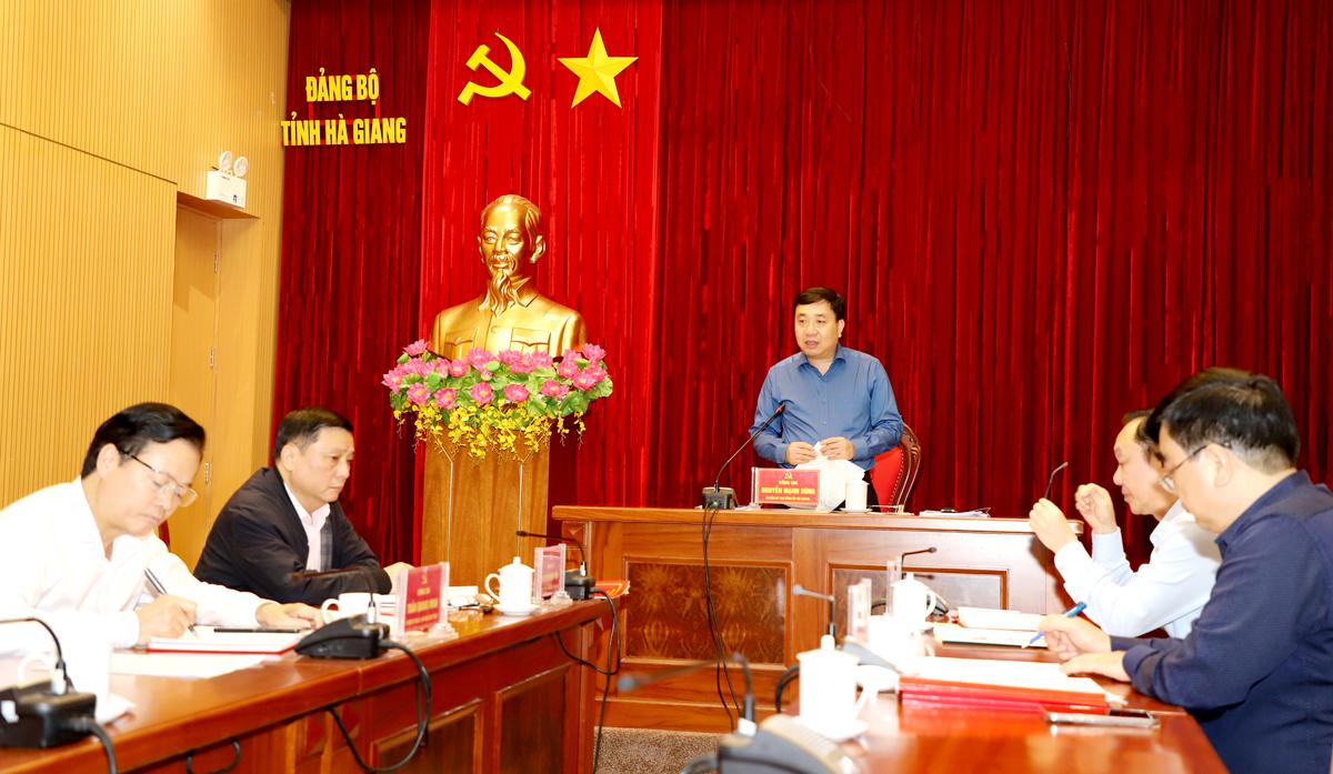 Quyền Bí thư Tỉnh ủy Nguyễn Mạnh Dũng phát biểu kết luận phiên họp.