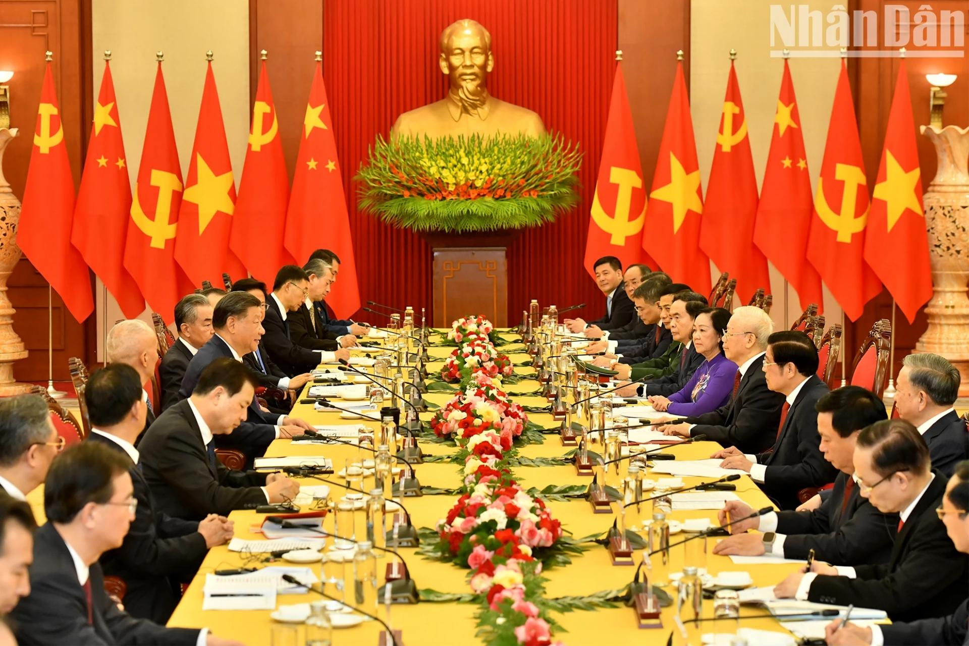 Tổng Bí thư Nguyễn Phú Trọng hội đàm với Tổng Bí thư, Chủ tịch Trung Quốc Tập Cận Bình.