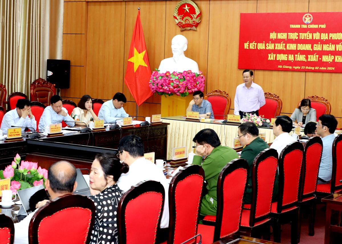 Toàn cảnh hội nghị điểm cầu tỉnh Hà Giang