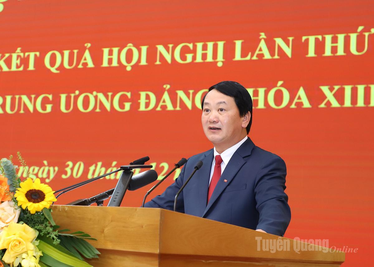 Bí thư Tỉnh ủy Hầu A Lềnh quán triệt, thông báo nhanh kết quả Hội nghị lần thứ 15 Ban Chấp hành Trung ương Đảng khóa XIII.