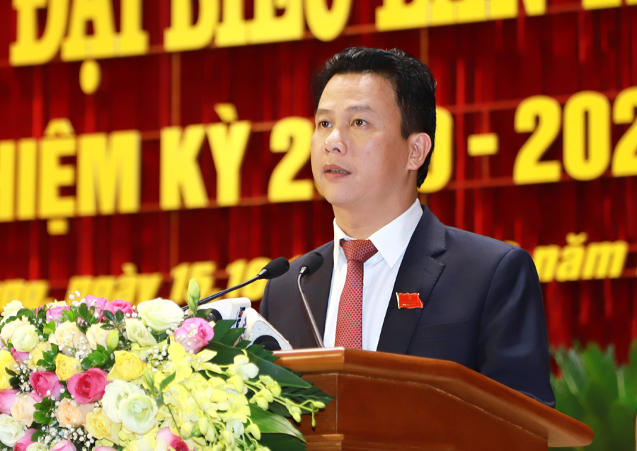 Bí thư Tỉnh ủy Đặng Quốc Khánh phát biểu bế mạc Đại hội.