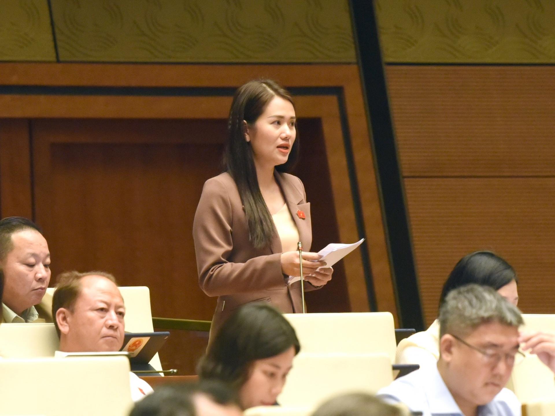 Đại biểu Vương Thị Hương thảo luận về dự thảo Luật Khám bệnh, chữa bệnh (sửa đổi)