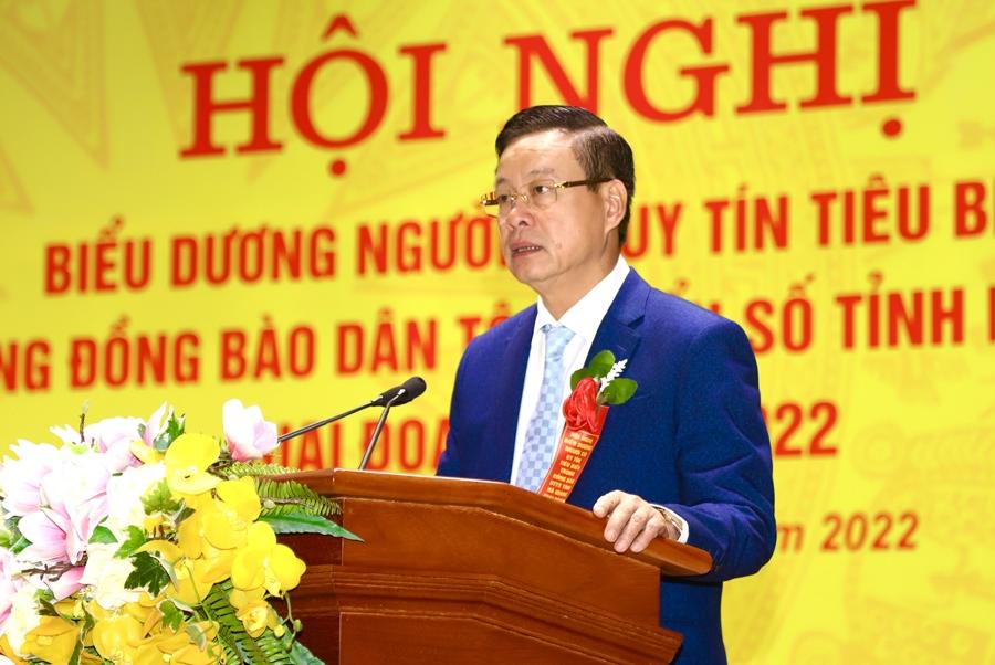 Phó Bí thư Tỉnh ủy, Chủ tịch UBND tỉnh Nguyễn Văn Sơn phát biểu tại hội nghị