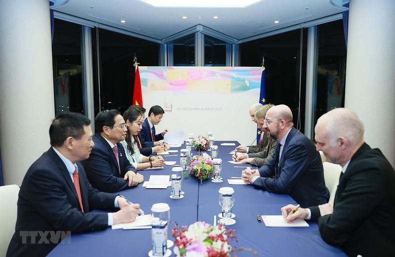 [Ảnh] Thủ tướng gặp nhiều lãnh đạo thế giới tại Hội nghị G7 mở rộng ảnh 6
