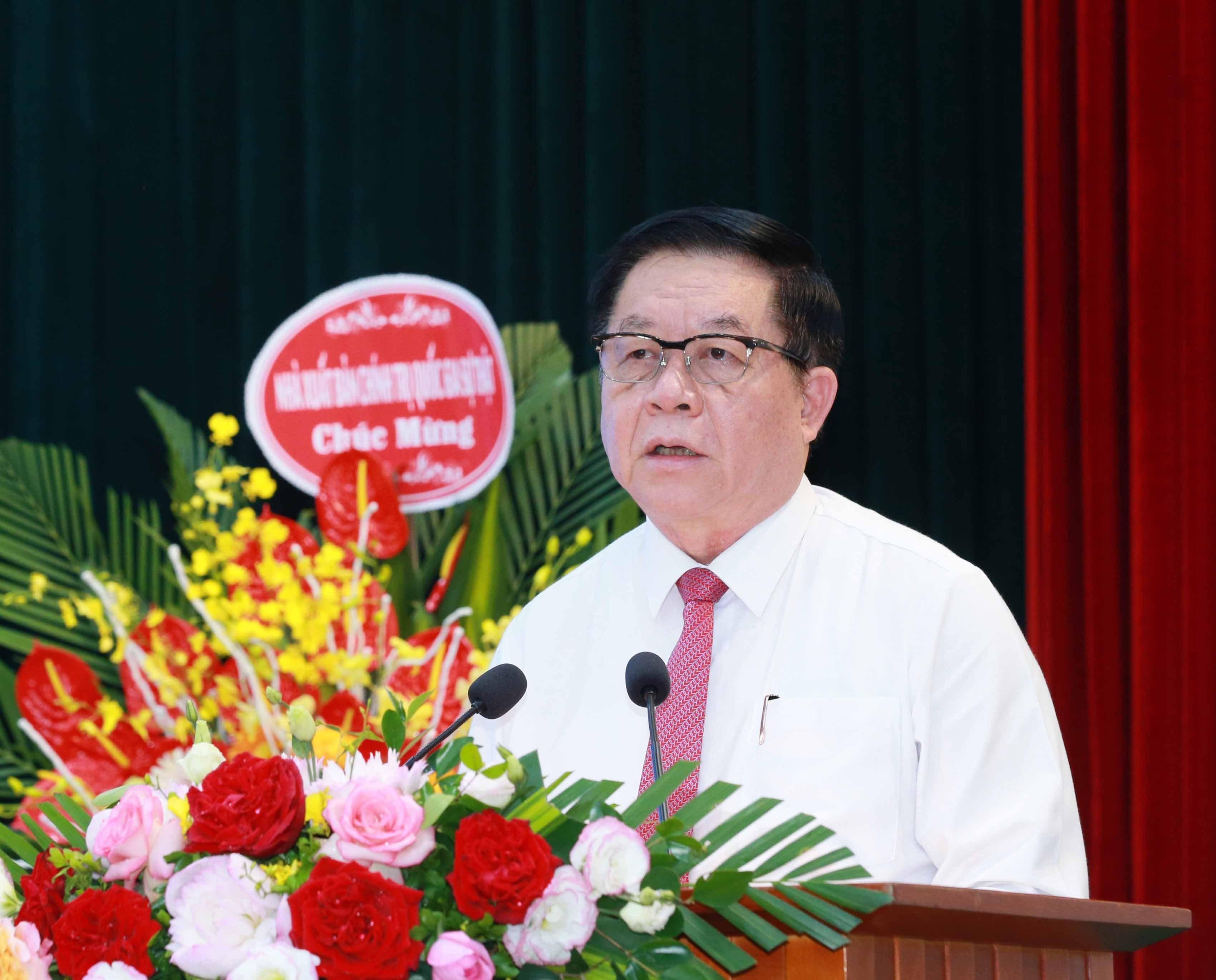 Đồng chí Nguyễn Trọng Nghĩa, Bí thư Trung ương Đảng, Trưởng Ban Tuyên giáo Trung ương phát biểu chỉ đạo. (Ảnh: TA)
