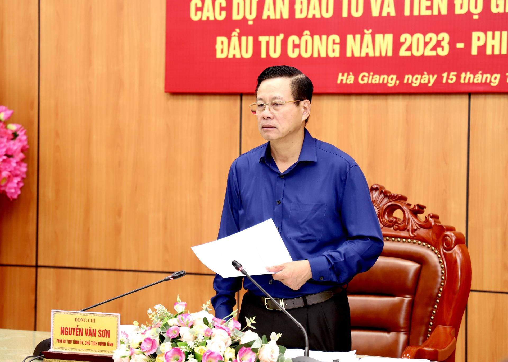 Chủ tịch UBND tỉnh Nguyễn Văn Sơn phát biểu chỉ đạo tại hội nghị
