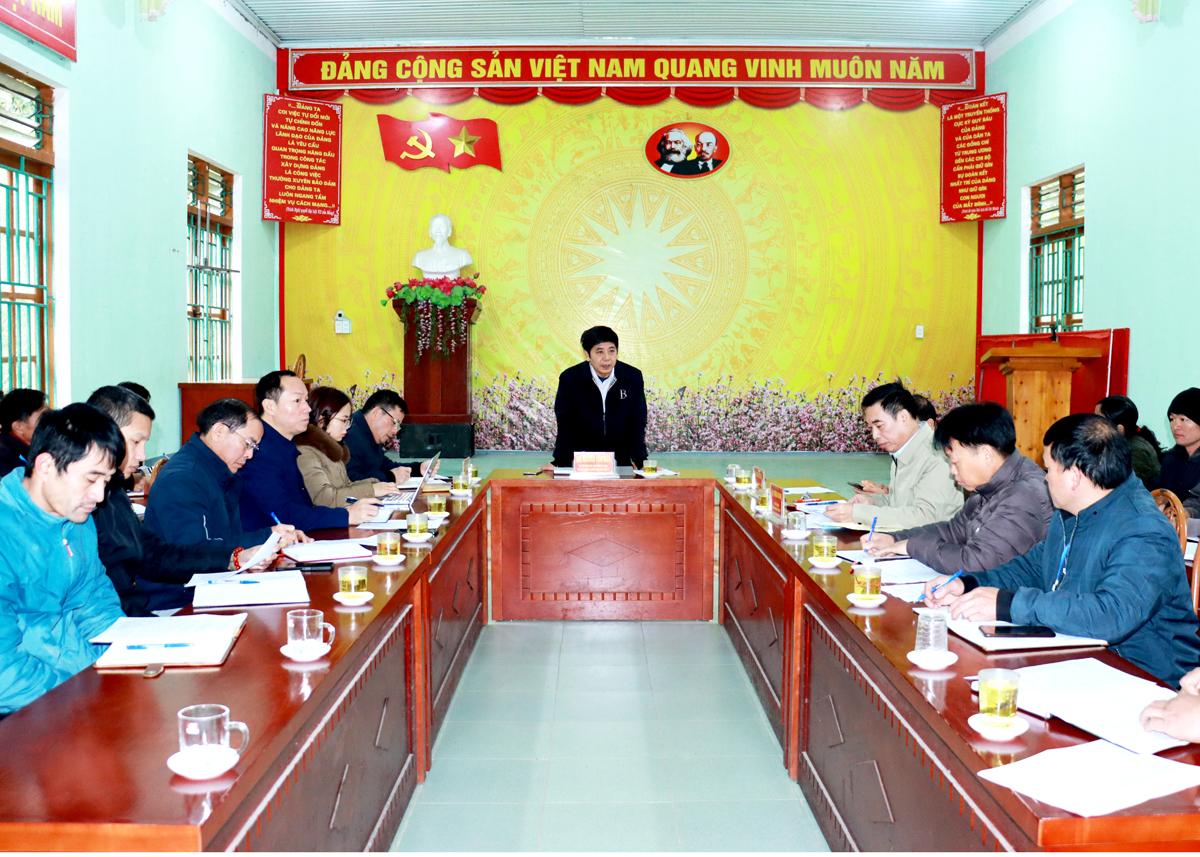 Đồng chí Nguyễn Văn Mão, Phó Chủ nhiệm Thường trực Ủy ban Kiểm tra Tỉnh ủy kết luận buổi làm việc với Đảng ủy xã Thái An.