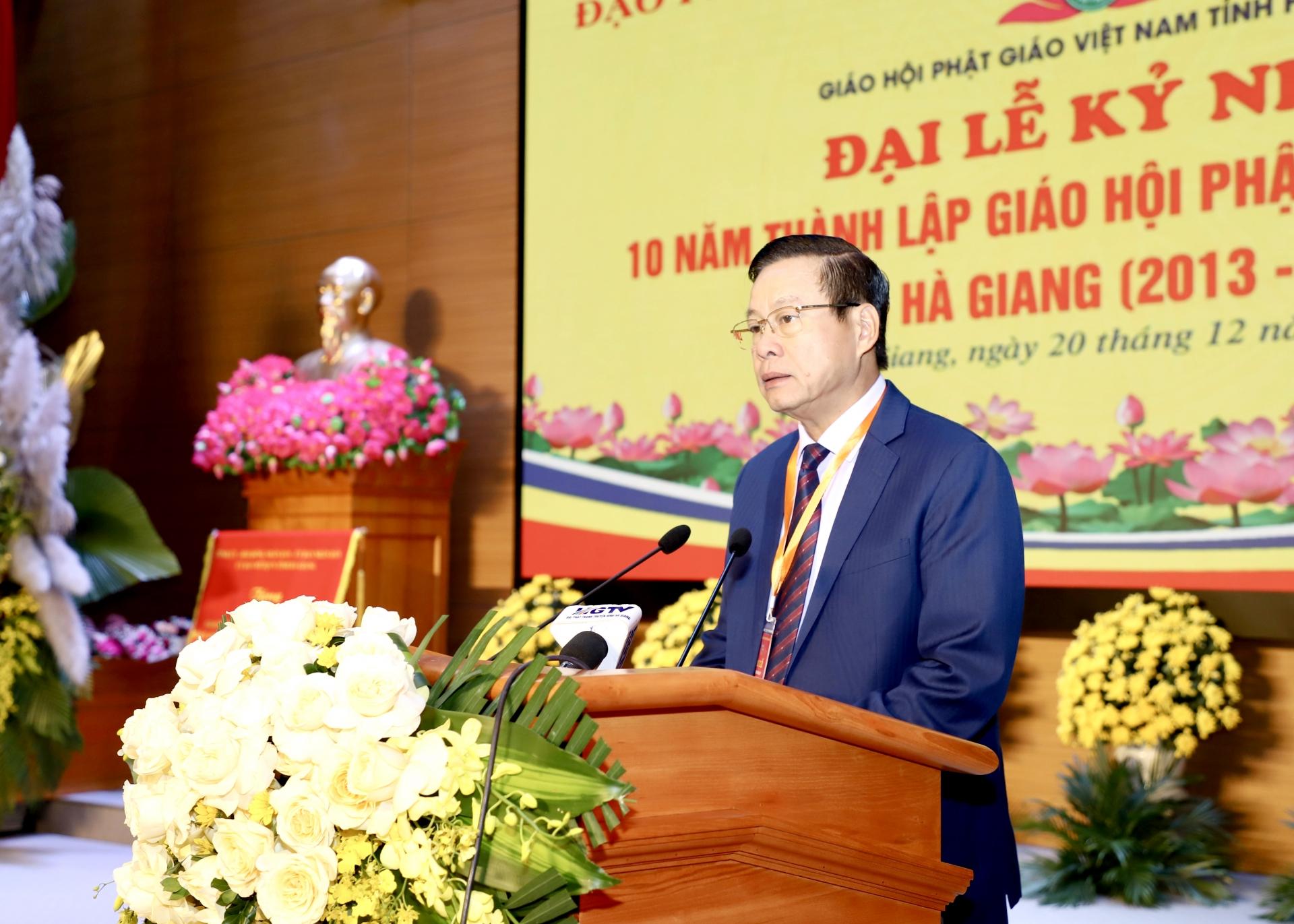 Chủ tịch UBND tỉnh Nguyễn Văn Sơn phát biểu tại Đại lễ