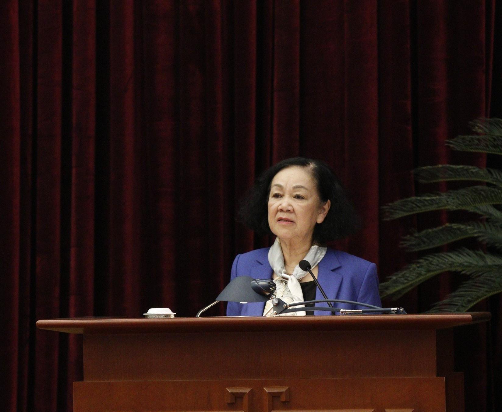 Thường trực Ban Bí thư Trương Thị Mai phát biểu chỉ đạo tại Hội nghị. Ảnh: Đức Cường (Báo điện tử Đảng Cộng sản)