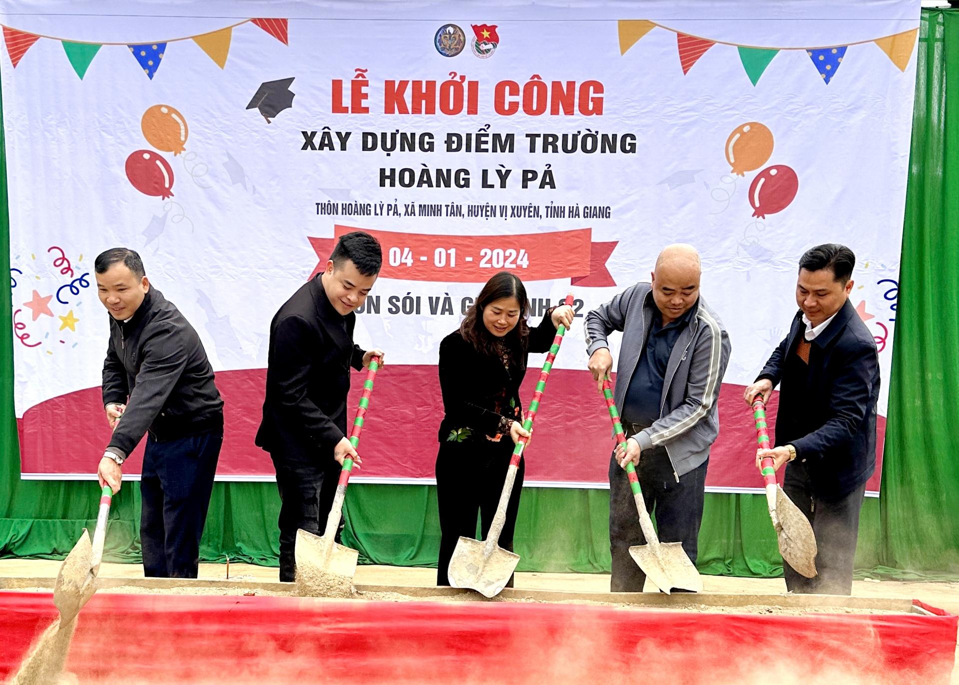 Khởi công xây dựng điểm trường thôn Hoàng Lỳ Pả, xã Minh Tân (Vị Xuyên) từ nguồn xã hội hóa.