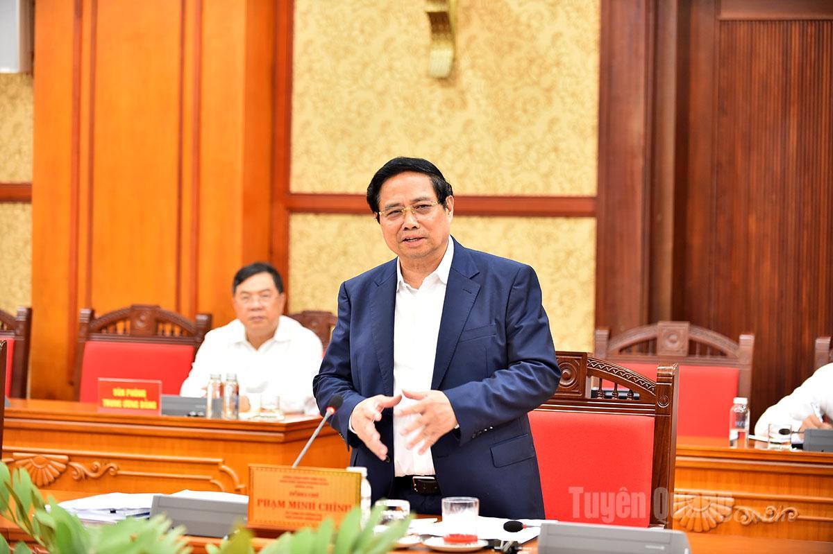 Thủ tướng Chính phủ Phạm Minh Chính phát biểu kết luận buổi làm việc.