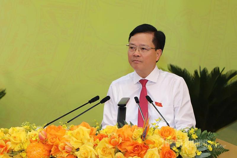 Đồng chí Trần Quang Minh, Ủy viên BTV Tỉnh ủy, Chủ nhiệm UBKT Tỉnh ủy tham luận.